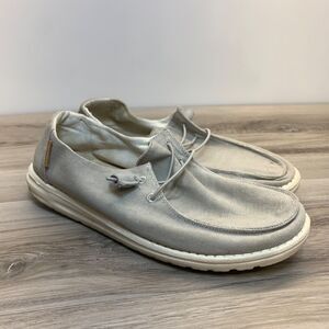 Hey Dude Wendy Womens Casual Shoes Sz 9 Chambray Light Grey Slip On Lightweight